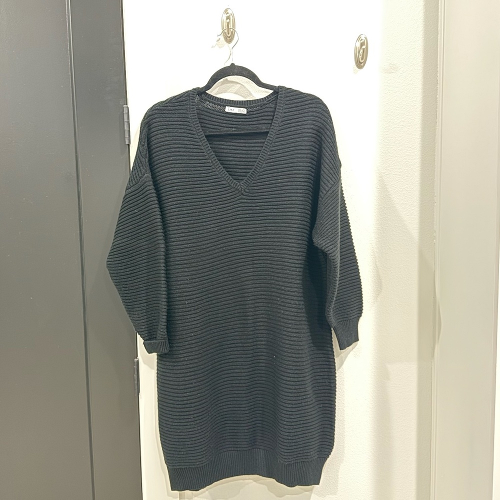 Womens "Dex" Black Ribbed Sweater Dress Size 1X - perfect condition!